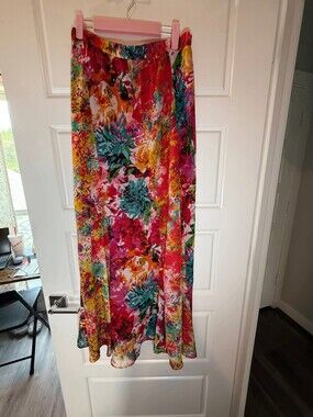 Beige brand Floral Maxi Skirt with Vibrant Colors size M
